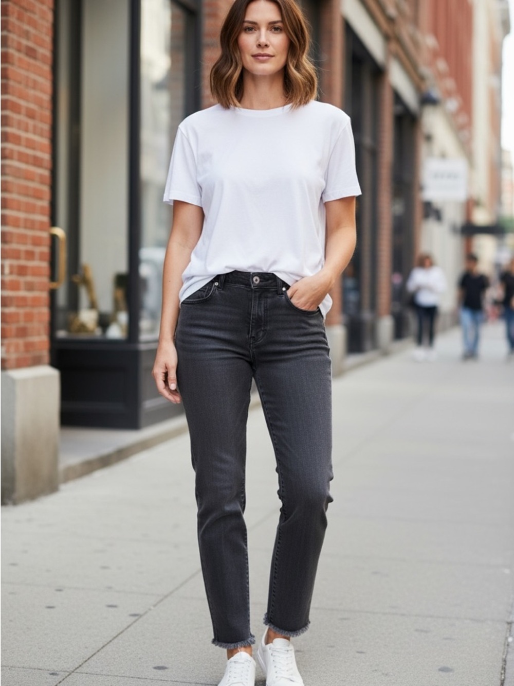 Ann Taylor Skinny Jeans Gray Raw Hem Stretch 5-Pocket Mid Rise Women's Petite